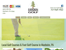 Tablet Screenshot of evergreengolfinc.com